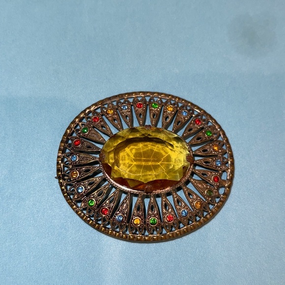 Beautiful vintage multi stone pin - Picture 5 of 7